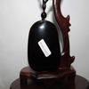 2.4" China Certified Nature Black Obsidian Jade Blessing Manjusri Hand Made Necklace Pendant 8948 view 4