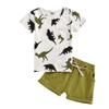 2T Boys Clothes Toddler Boys Summer Outfits Dinosaur T-Shirt & Shorts Set 2 PieceGreen Dino 2-3T/90cm view 1