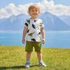2T Boys Clothes Toddler Boys Summer Outfits Dinosaur T-Shirt & Shorts Set 2 PieceGreen Dino 2-3T/90cm view 3