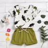 2T Boys Clothes Toddler Boys Summer Outfits Dinosaur T-Shirt & Shorts Set 2 PieceGreen Dino 2-3T/90cm view 4