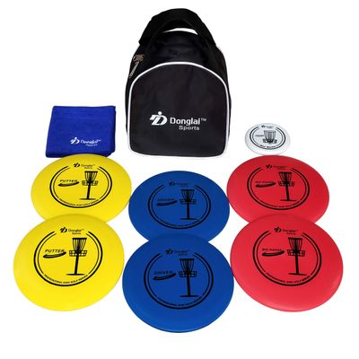 DDonglai Disc Golf Starter Set/Disc Golf Beginner Set, Included 2X Driver, 2xMid-Range, 2xPutter, Carry Bag, Towel and mini Marker,Disc Golf Beginner Set
