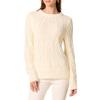 Amazon Essentials Women's 100% Cotton Crewneck Cable Sweater, Ivory, Medium view 1