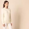 Amazon Essentials Women's 100% Cotton Crewneck Cable Sweater, Ivory, Medium view 2