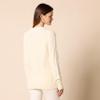 Amazon Essentials Women's 100% Cotton Crewneck Cable Sweater, Ivory, Medium view 3