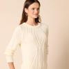 Amazon Essentials Women's 100% Cotton Crewneck Cable Sweater, Ivory, Medium view 4