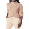 Amazon Essentials Women's Fisherman Cable Turtleneck Sweater (Available in Plus Size), Taupe Heather, Small view 1