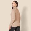 Amazon Essentials Women's Fisherman Cable Turtleneck Sweater (Available in Plus Size), Taupe Heather, Small view 3
