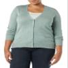 Amazon Essentials Women's Lightweight V-Neck Cardigan Sweater (Available in Plus Size), Sage Green Heather, XX-Large view 4