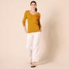 Amazon Essentials Women's Regular-Fit Lightweight Long-Sleeve V-Neck Sweater (Available in Plus Size), Dark Golden Yellow, Large view 4
