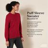 Amazon Essentials Women's Soft Touch Pleated Shoulder Crewneck Sweater, Grey Heather, Small view 2
