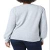 Amazon Essentials Women's Soft Touch Pleated Shoulder Crewneck Sweater, Grey Heather, Small view 3