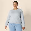 Amazon Essentials Women's Soft Touch Pleated Shoulder Crewneck Sweater, Grey Heather, Small view 4