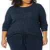 Amazon Essentials Women's Long-Sleeve Lightweight Crewneck Sweater (Available in Plus Size), Navy Cheetah, Small view 4