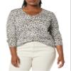 Amazon Essentials Women's Regular-Fit Lightweight Long-Sleeve V-Neck Sweater (Available in Plus Size), White Cheetah, X-Small view 4