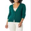 Amazon Essentials Women's Lightweight V-Neck Cardigan Sweater (Available in Plus Size), Dark Green, XX-Large view 1