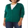 Amazon Essentials Women's Lightweight V-Neck Cardigan Sweater (Available in Plus Size), Dark Green, XX-Large view 4