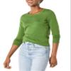 Amazon Essentials Women's Long-Sleeve Lightweight Crewneck Sweater (Available in Plus Size), Green, XX-Large view 1