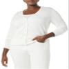 Amazon Essentials Women's Lightweight V-Neck Cardigan Sweater (Available in Plus Size), Ivory, X-Large view 4