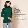 Amazon Essentials Women's Winter Long-Sleeve Sweater, Soft Touch Funnel Neck Cable Knit, Grey Heather, XX-Large view 2