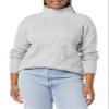 Amazon Essentials Women's Winter Long-Sleeve Sweater, Soft Touch Funnel Neck Cable Knit, Grey Heather, XX-Large view 4