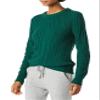 Amazon Essentials Women's 100% Cotton Crewneck Cable Sweater, Dark Green, XX-Large view 1