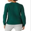Amazon Essentials Women's 100% Cotton Crewneck Cable Sweater, Dark Green, XX-Large view 2