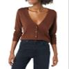 Amazon Essentials Women's Lightweight V-Neck Cardigan Sweater (Available in Plus Size), Brown, Large view 1