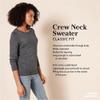 Amazon Essentials Women's Long-Sleeve Lightweight Crewneck Sweater (Available in Plus Size), Black Caramel Rugby Stripe, Large view 2
