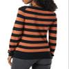 Amazon Essentials Women's Long-Sleeve Lightweight Crewneck Sweater (Available in Plus Size), Black Caramel Rugby Stripe, Large view 3