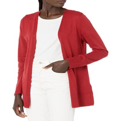 Amazon Essentials Women's Lightweight Open-Front Cardigan Sweater (Available in Plus Size), Dark Red, XX-Large