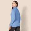 Amazon Essentials Women's Fisherman Cable Turtleneck Sweater (Available in Plus Size), Blue, Small view 3