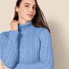Amazon Essentials Women's Fisherman Cable Turtleneck Sweater (Available in Plus Size), Blue, Small view 4