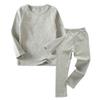 JWWN Baby Boys Girls Long Johns Thermal Underwear Set 2PC Crewneck Tops and Bottom Toddler Kids Pajamas Warm Jammies,(LightGray,12Months) view 1