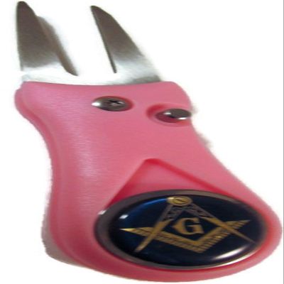 GREAT LOGOS Masonic Mason Ball Marker Golf Pink Switchblade Golf Divot Tool 