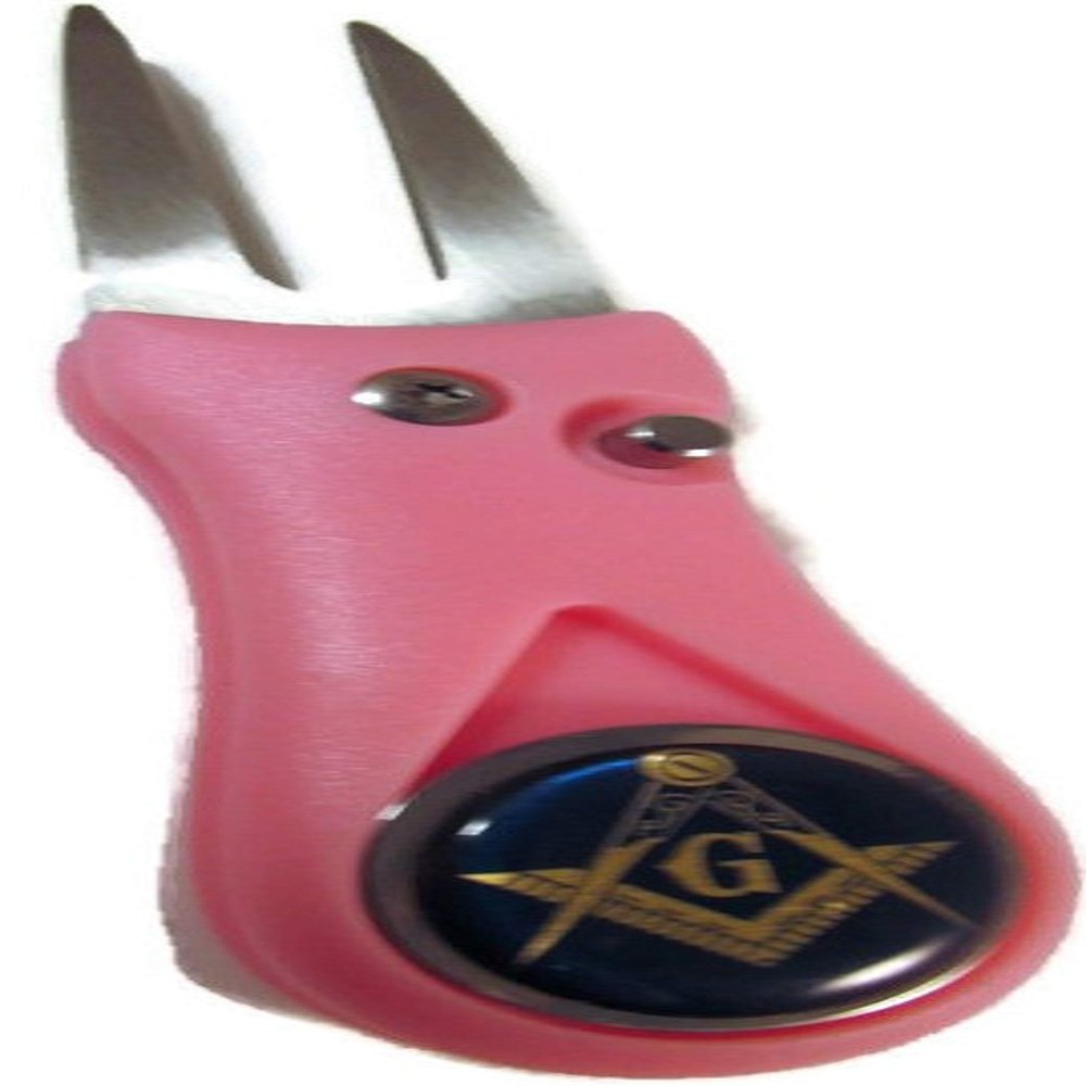 GREAT LOGOS Masonic Mason Ball Marker Golf Pink Switchblade Golf Divot Tool 