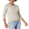 Amazon Essentials Women's Lightweight Crewneck Cardigan Sweater (Available in Plus Size), Oatmeal Heather, Small view 1