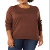 Amazon Essentials Women's Long-Sleeve Lightweight Crewneck Sweater (Available in Plus Size), Dark Chestnut Brown, X-Large view 4