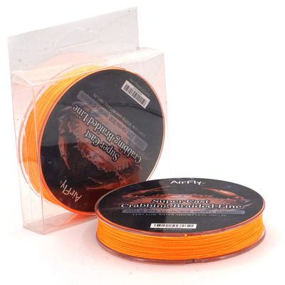 AirFly Super Cast Crabbing Braided Line - 50LB, 328 Yards (300M), Orange - High Strength, Low Memory, Ultra-Sensitive Fishing Line for Crab Traps & Snares