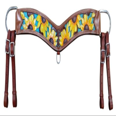 Showman Hand Painted Sunflower Leather Tripping Collar,Average Full Size Horse