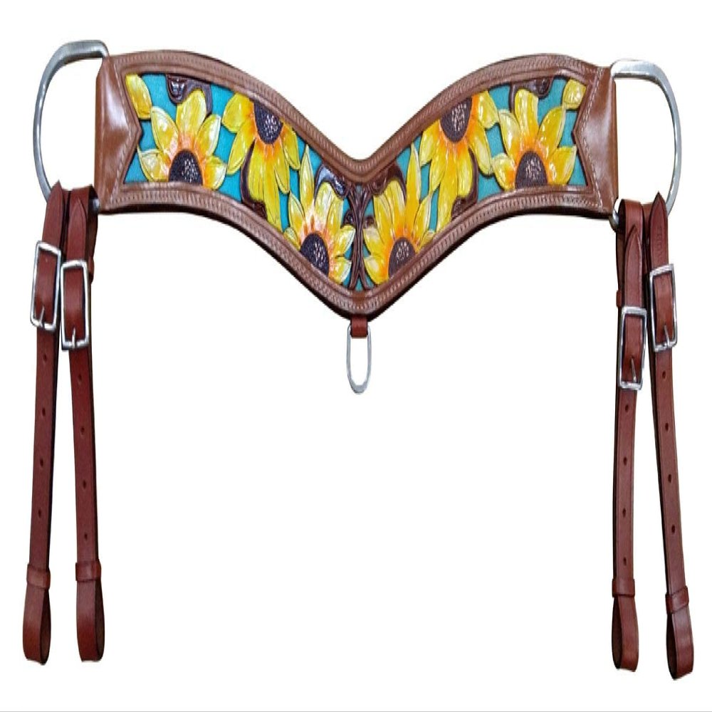 Showman Hand Painted Sunflower Leather Tripping Collar,Average Full Size Horse