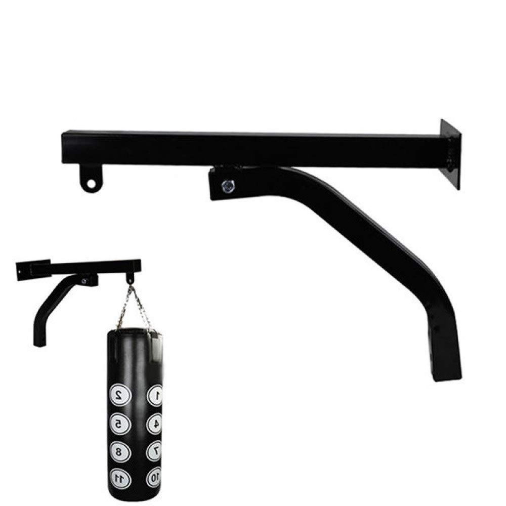 ZHANGQINGXIU Heavy Punch Bag Wall Bracket 2 in 1 Punch Bag Wall Bracket with Pull Up Bar for Chin Up Exercise Heavy Duty Metal with Complete Fitting (Color : Black, Size : 60x58cm)