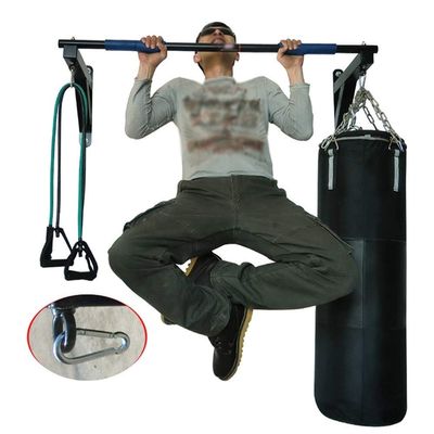 ZHANGQINGXIU Heavy Punch Bag Wall Bracket with Pull Up Bar 2 Rings, 150kg Weight, Boxing Bracket for MMA Muay Thai Pull-ups (Color : Black, Size : 120x31.5x40cm)