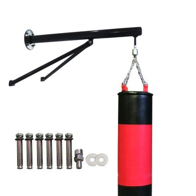 ZHANGQINGXIU Heavy Punch Bag Wall Bracket Load-Bearing 600KG Boxing Wall Hanger Indoor Indoor Metal Suspension Frame for MMA Tai Quan (Color : Black, Size : 100cm)