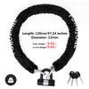 Heavy Duty Chain Lock, with U-Lock, Chain:120cm Length x 12mm Dia,Made of Manganese Steel, Non-Corrosive, Durable, Protector of Valuables view 4