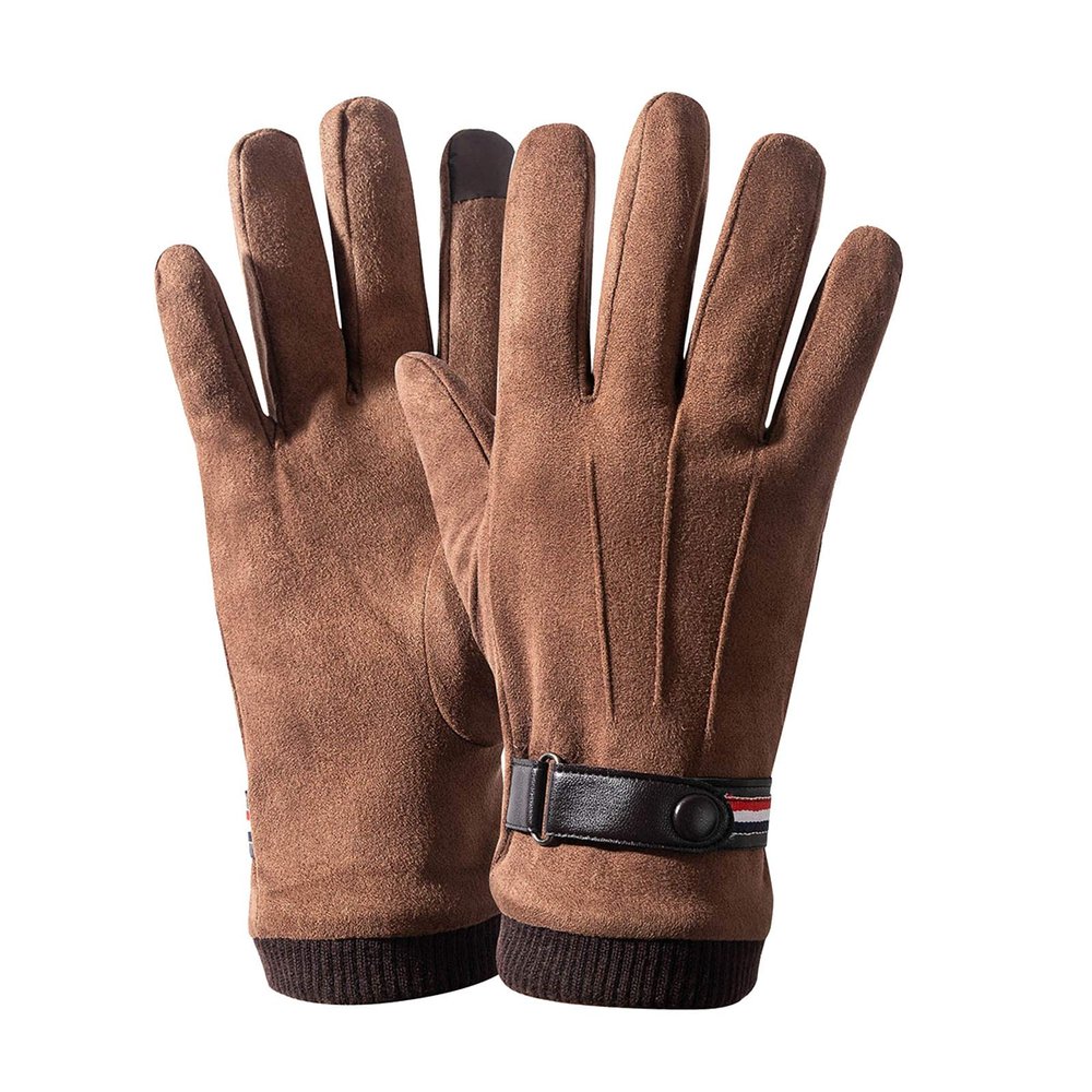 FUFU Gloves Winter Gloves, Running Gloves, Touch Screen Anti-Slip Lightweight Gloves Liners for Cycling Biking (Color : Brown)
