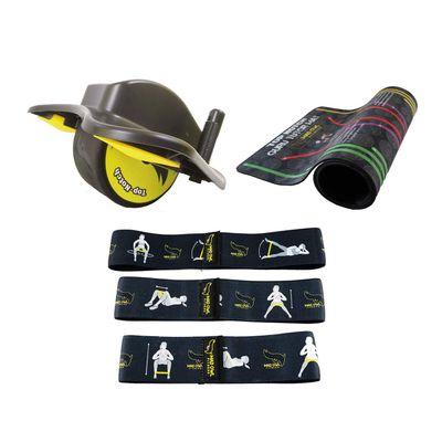 Mad Owl Fitness Gear, Guru AB Roller + Tutor Yoga Mat + With Booty Bands Strengthening & Non-Slip Lightweight and Portable Exercise Mat for Women/Men Home, Pilates, & Floor Exercises