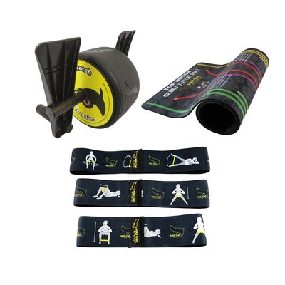Mad Owl Fitness Gear, Guru AB Roller + Tutor Yoga Mat + With Booty Bands Strengthening & Non-Slip Lightweight and Portable Exercise Mat for Women/Men Home, Pilates, & Floor Exercises