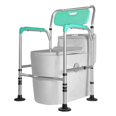 Toilet Grab Rail Bar Aluminum Alloy Toilet Armrest Free Installation Punch-Free Bathroom Support for Elderly Seniors, Disabled, Handicapped, Grandparents ALGFree (Color : Green)