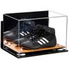 Better Display Cases Acrylic Kids Shoes Display Case - Medium Rectangle Box with Mirror Case, White Risers, Wall Mount and Wood Base 12" x 8.25" x 8" (A004, V41) view 1