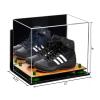 Better Display Cases Acrylic Kids Shoes Display Case - Medium Rectangle Box with Mirror Case, Green Risers, Wall Mount and Wood Base 12" x 8.25" x 8" (A004, V41) view 2
